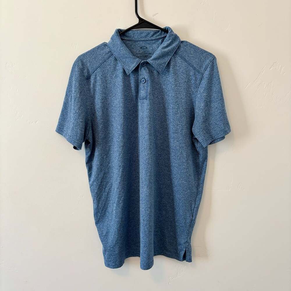 Oakley Golf Polo Shirt Size M Blue Heather Performance